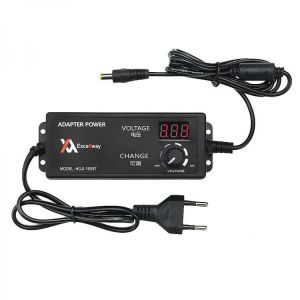 Excellway&reg; 4-24V 2.5A 60W AC/DC Adjustable Power Adapter Supply EU Plug Speed Control Volt Display