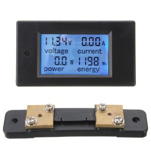 Excellway&reg; 100A DC Digital Multifunction Power Meter Energy Monitor Module Volt Meterr Ammeter With 50A Shunt