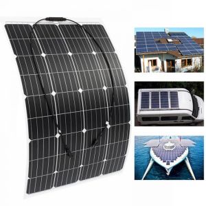 120W 18V Monocrystalline Silicon Semi-flexible Solar Panel Battery Charger W/ MC4 Connector