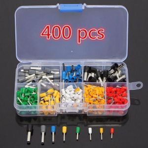 Excellway&reg; CT04 400Pcs Wire Copper Crimp Connector Insulated Cord Pin End Terminal