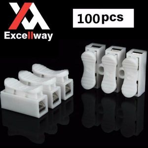 Excellway&reg; CH3 Quick Wire Connector Terminal Block Spring Connector LED Strip Light Wire Connector