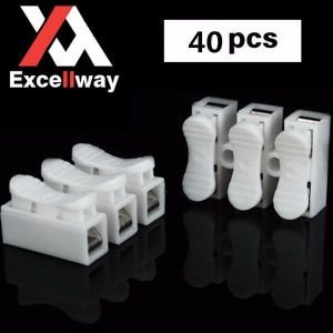 Excellway&reg; CH3 Quick Wire Connector Terminal Block Spring Connector LED Strip Light Wire Connector