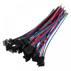 Excellway&reg; 10 sets JST 15cm SM 4Pin 22AWG Wire Male and Female Connectors Wire Pitch 2.54mm