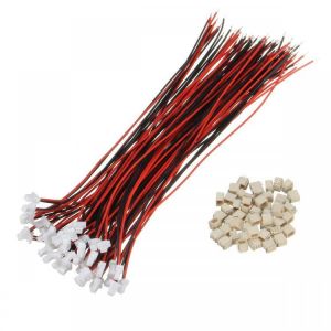 Excellway&reg; 100Pcs Mini Micro JST 1.0mm SH 2-Pin Connector Plug With Wires Cables 150mm