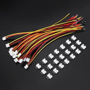 Excellway&reg; 20pcs 24AWG PH2.0 3pin Terminals Wire Electronic Line Single Head
