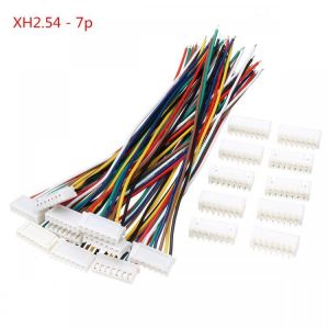 Excellway&reg; 10 Sets Mini Micro JST XH2.54mm 7 Pin Connector Plug Socket Wire Cable 150mm