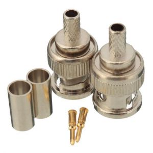 Excellway&reg; 10 Sets BNC Plug Crimp Connectors Adapter for RG58 RG-58 Coax Male Antenna Cable