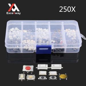 Excellway&reg; PB01 250Pcs 10 Types Tactile Push Button Touch Switch Remote Keys