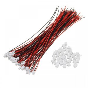 Excellway&reg; 100Pcs Mini Micro JST 1.5mm ZH 2-Pin Connector Plug With Wires Cables 150mm
