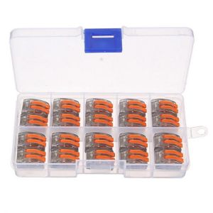 Excellway&reg; ET15 20Pcs 2 Pin Spring Terminal Block Electric Cable Wire Connector