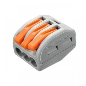 Excellway&reg; ET25 3 Pins Spring Terminal Block 10Pcs Electric Cable Wire Connectors