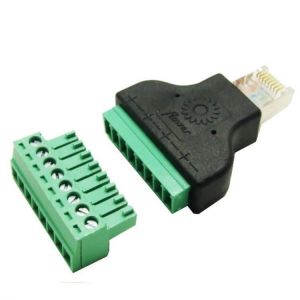 Excellway&reg; RJ45 Network Adapter 8P8C Crystal Head to 8PIN Terminal Rj45 To Screw Term Block Adapter