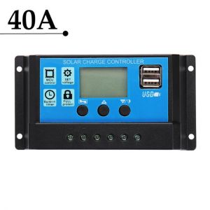 10/20/30/40A 12V 24V Auto Solar Charge Controller Dual USB Light &amp;Time Control LED Indicator