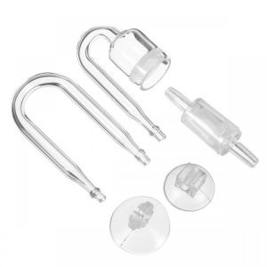 Fish Tank Aquarium CO2 Diffuser Check Valve U Shape Glass Tube Suction Cup Kit