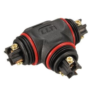 2/3 Cores 3 Pin T-shape IP67 Waterproof Nylon Aviation Plug Connector DC/AC