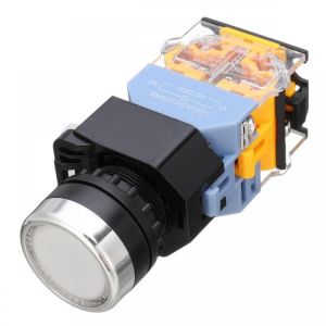 Excellway&reg; 22mm NO+NC Momentary Panel Mount DPST Control Push Button Switch AC220V