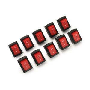 shopping ציוד חשמל Wendao KCD-101 250V 6A Copper Boat Rocker Switch 2-Pin Plastic Button ON/Off SPST 10pcs