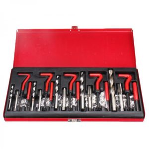 131PCS Thread Tapping Repair Tool M5X0.8X6.7mm, M6X1.0X10.8mm,M8X1.25X10.8mm, M10X1.5X13.5mm, M12X1.75X16.3mm Hand Tap Drill Set H