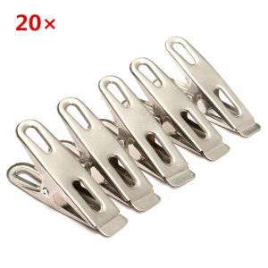 20Pcs Stainless Steel Clips Tent  Windproof Securing Hook Buckle
