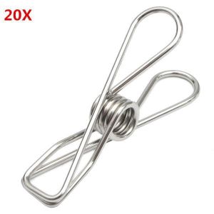 Suleve&trade; SSCH01 20Pcs Stainless Steel Clothes Pegs Metal Clips Hanger for Socks Underwear Towel Sheet