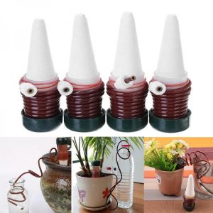 4Pcs/Set Plant Water Dripper Dispenser Garden Automatic Water Flow Droppers Water Bottle Drip Irrigation Watering System Kits w/ W