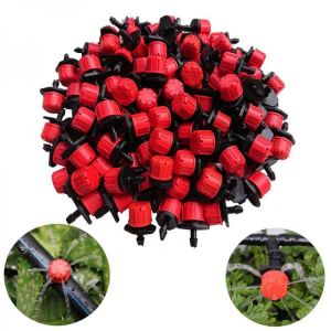 100pcs Adjustable Irrigation Drippers Sprinklers 1/4 Inch Emitter Dripper Micro Drip Irrigation Sprinklers for Garden Watering Sys
