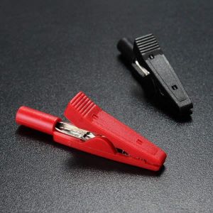 Excellway&reg; AC02 Insulated Nickel Plated Brass Alligator Clips 2pcs