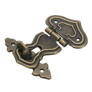 Retro Vintage Decorative Latch Hasp Pad Chest Lock for Wooden Jewelry Box