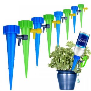6Pcs/12Pcs Automatic Sprayer Watering Device Adjustable Water Flow Dripper With Switch Control Valve DIY Drip Irrigation System fo