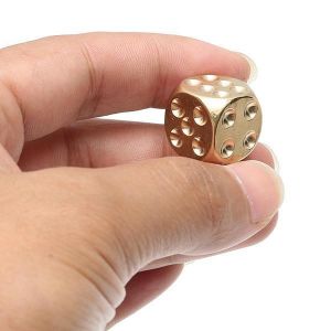 Brass Solid Copper Dice Gold Color Mahjong Dice for Game Gife Party