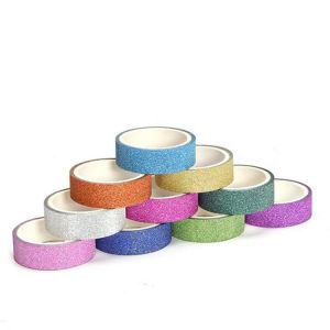 10Pcs/Lot Rainbow Shine Brightness Color Decorative Washi Ribbon Party Supplies Decoration Solid DIY Scrapbooking Masking Notebook