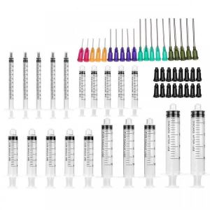 60Pcs/Set Dispensing Needle Kits Blunt Tip Syringe Needles Cap for Refilling and Measuring Liquids Industrial Glue Applicator