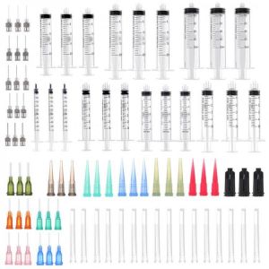 105Pcs/Set Dispensing Needle Kits Blunt Tip Syringe Stainless Steel TT PP Tip Needles Cap for Refilling and Measuring Liquids Indu