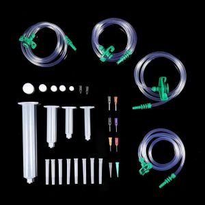19Pcs/Set American Dispensing Needle with Connector Adapter Blunt Tip TT Tip Syringe Needles Cap for Refilling and Measuring Liqui