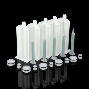 5Pcs/set 50ml 4:1 AB Glue Tube Dual Glue Cartridge Two Component Dispenser Tube with Mixing Tube Mixing Syringe for Industrial Glu