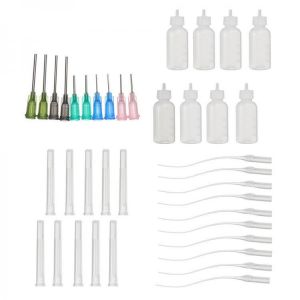 28Pcs/Set Dispensing Needle Kits Blunt Tip Syringe Glue Dropper Plastic Liquid Squeeze Bottle for Refilling and Measuring Liquids 