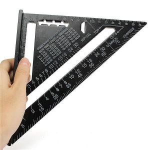 shopping כלי עבודה Raitool&trade; AR01 260x185x185mm Metric Aluminum Alloy Triangle Ruler Black Triangular Rule