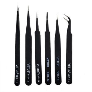 shopping כלי עבודה DANIU 6Pcs Anti-Static Different Size Vetus ESD Tweezers ESD10 to ESD15