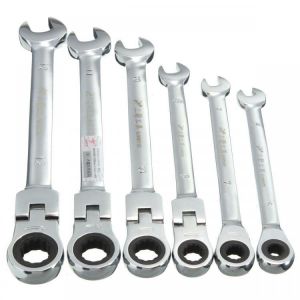 DANIU Flexible Pivoting Head Ratchet Combination Spanner Wrench Garage Metric Tool 6mm 7mm 8mm 10mm 11mm 12mm