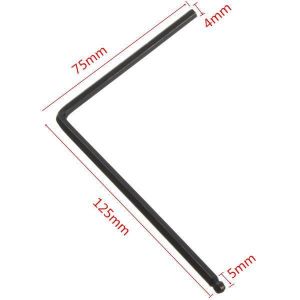 4mm Hex Wrench Ball End Guitar Truss Rod Adjustment Long 125mm x 75mm