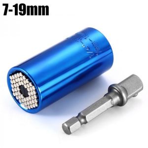 JACKLY 2PCS 7-19mm Universal Socket Adapter With Power Drill Kit