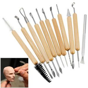 11Pcs Clay Sculpting Set Wax Carving Pottery Tools Shapers Polymer Modeling Wood Handle Set