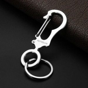 AOTDDOR&reg; Stainless Steel Keychain Multifunction Carabiner Buckle EDC Tool
