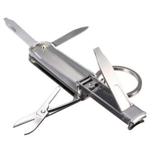 5 in 1 Pocket Multitool Nail Clipper Scissors Blade Stainless Steel