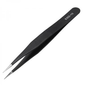 PARON Stainless Steel Anti-static Curved Straight Tip Forceps Precision Soldering Tweezer Electronic ESD Tweezers Tool ESD-10/ESD-