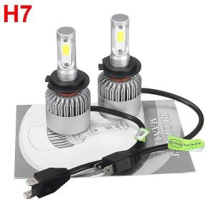 shopping אורות לרכב 72W 8000LM COB LED Car Headlights Bulbs Fog Lamps H4 H7 H11 9005 9006 6500K White 2PCS