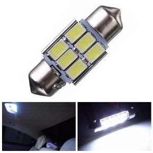 shopping אורות לרכב 31mm 5630 6-SMD Festoon LED Interior Map Dome Lights Bulb DE3175 3022 3021 2W White 1PCS