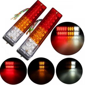 Pair 12V Truck Trailer Caravan LED Brake Rear Tail Reverse Light Turn Indiactor