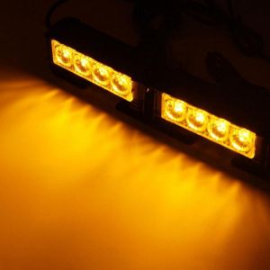 2PCS 12V LED Strobe Flash Lights Front Grille Warning Lamp Waterproof with 7 Flashing Modes Switch for Truck Lorry Trailer