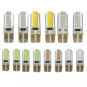 Pair T10 W5W 6W 250LM 2COB Car LED Side Marker Lights Bulb Turn Lamp Seven Colors Bulb